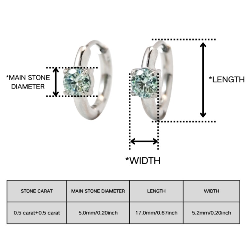 Women's Light Blue Moissanite Earrings, Exquisite Design